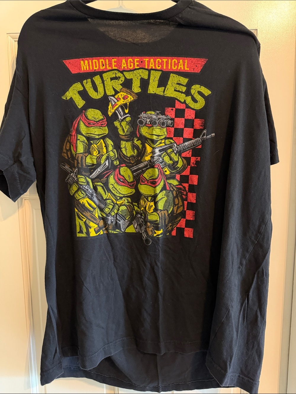 Middle Age Tactical Turtles Graphic Tee - Black, Green, Red